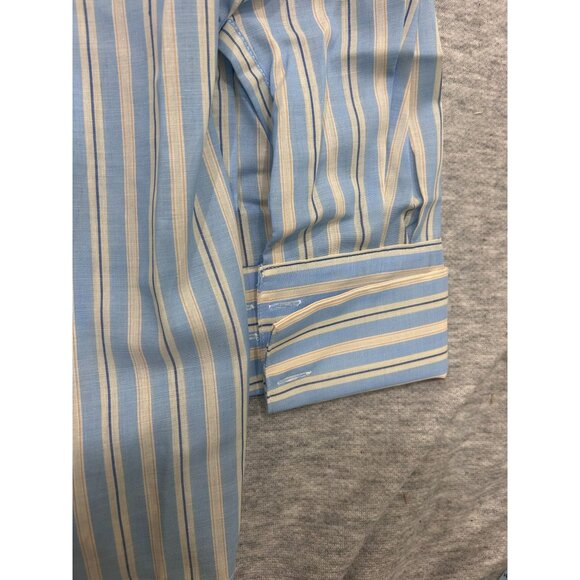 Forsyth Button Down Shirt Men's Size 15 Striped Dress Shirt Causal Blue - Picture 4 of 8